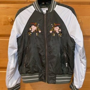 Glamorous Women Embroidered Satin Bomber jacket